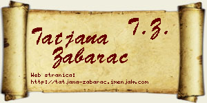 Tatjana Žabarac vizit kartica